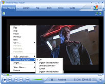 ratDVD movie playback with different audio tracks (languages)